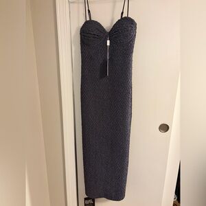 NWT Astr the Label Textured Dark Gray/Purple Dress